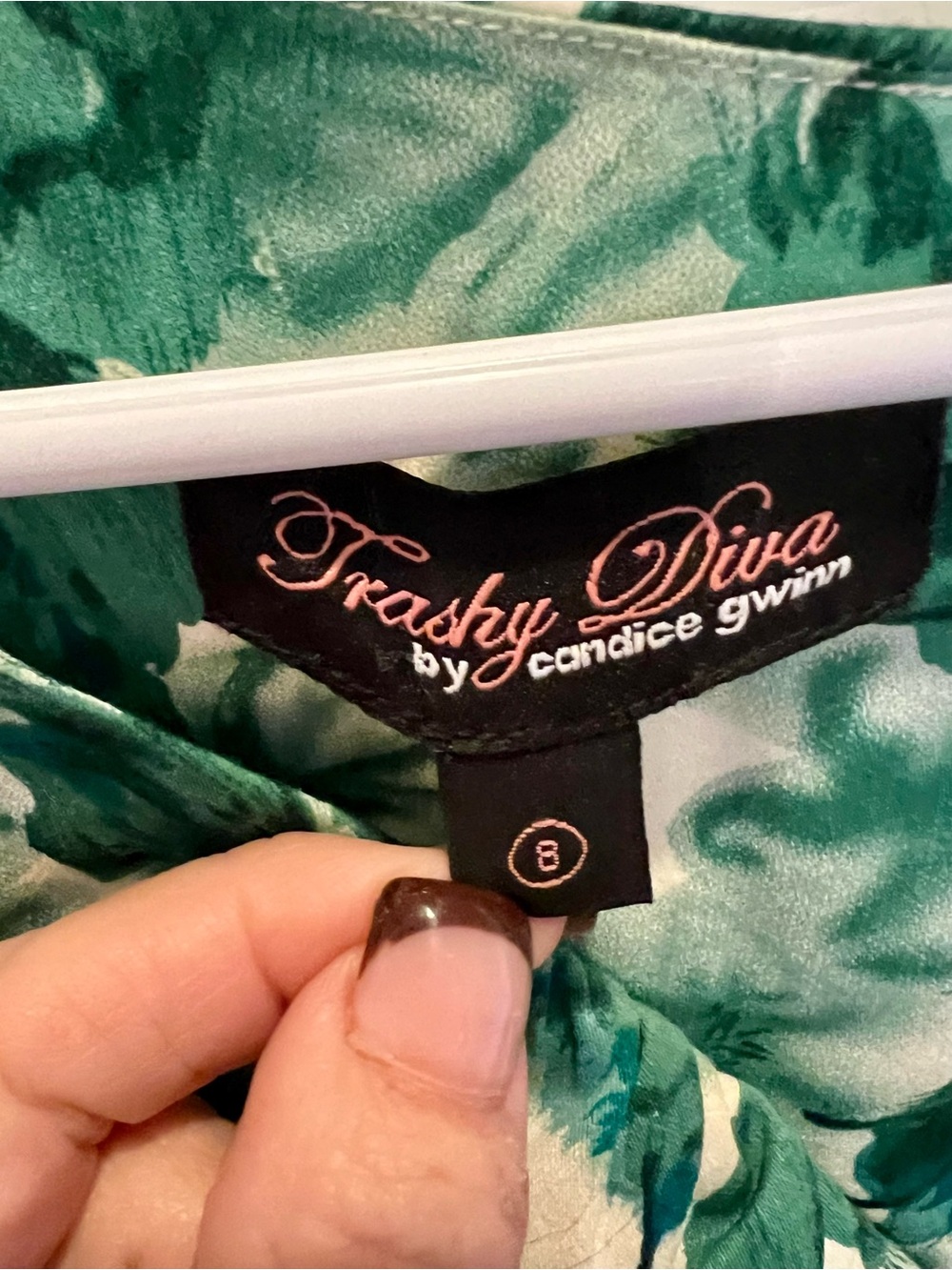 Trashy Diva Green and White Floral Dress